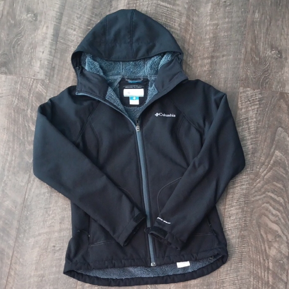 Columbia Black Raincoat with Gray Lining - Picture 1 of 4